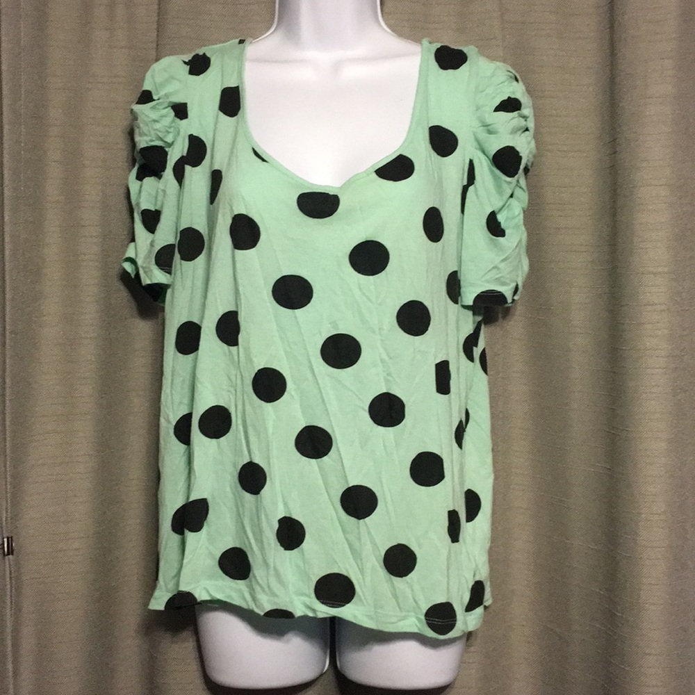 Mint Green Polka Dot Top